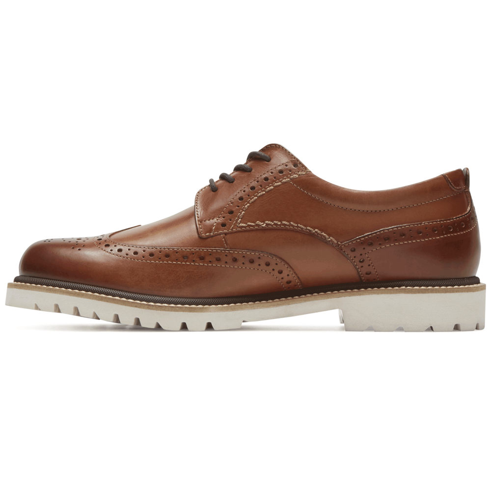 Sapatos Sociais Rockport Homem Marrom - Marshall Wingtip - 18703PACU